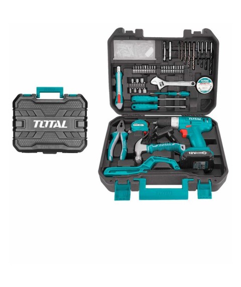 شنطة عدة 128 قطعة مع شنيور12 فولت من  توتال THKTHP11282A