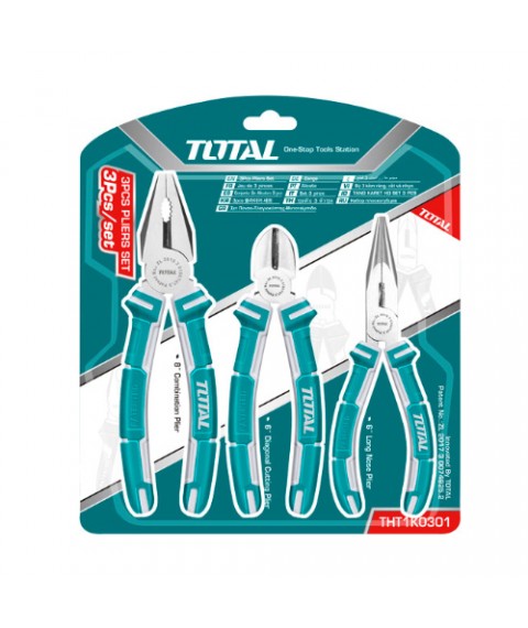  طقم بنسه 8" & قصافه 6" & بنسه ببوز 20 6" ید من توتال THT1K0301