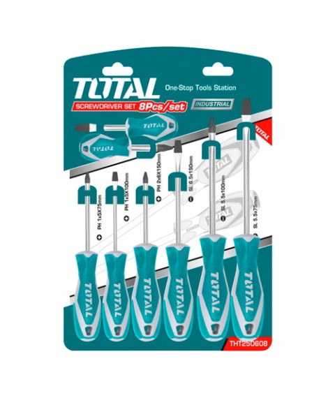  طقم مفك 8قطع يد كاوتش من توتال  THT250608