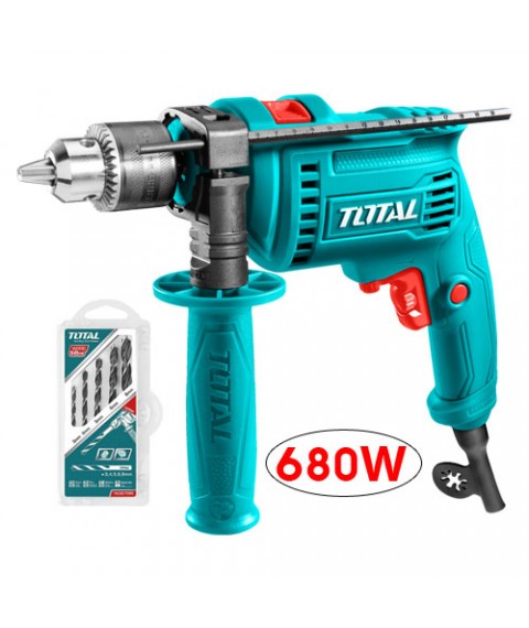 شنيور دقاق 680 واط فك و ربط مع طقم بنط 5 قطع  من توتال TG1061356