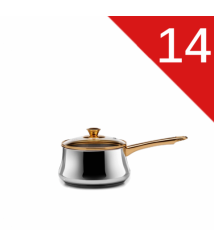 كسروله يد ذهبى غطاء زجاج 14 زهران  