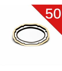 سرفيس بيضاوى مضلع ستنلس ذهبي زهران 50