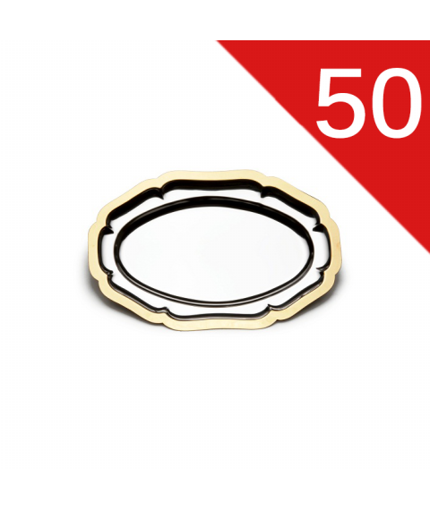 سرفيس بيضاوى مضلع ستنلس ذهبي زهران 50