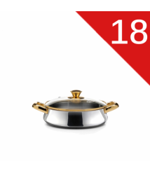 صينيه فرن يد ذهبى غطاء زجاج 18زهران  