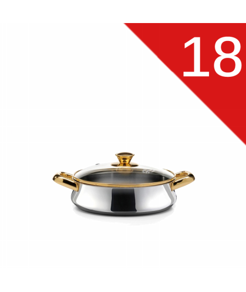 صينيه فرن يد ذهبى غطاء زجاج 18زهران  