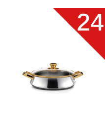 صينيه فرن يد ذهبى غطاء زجاج 24زهران  