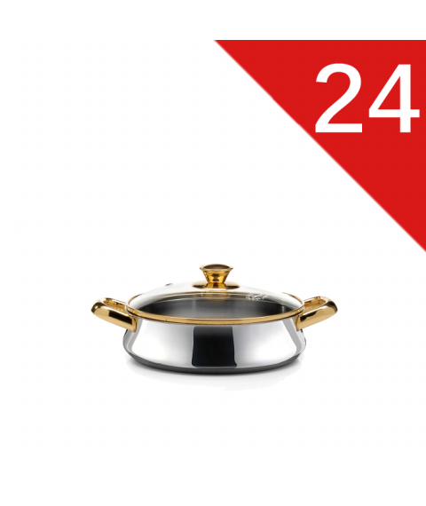 صينيه فرن يد ذهبى غطاء زجاج 24زهران  