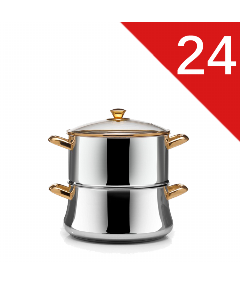 حله بخار يد ذهبى غطاء زجاج 24زهران  